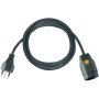 Qualitäts-Kunststoff-Verlängerungskabel mit Funktionsleuchte 5m schwarz H05VV-F 3G1,0 *CH*
