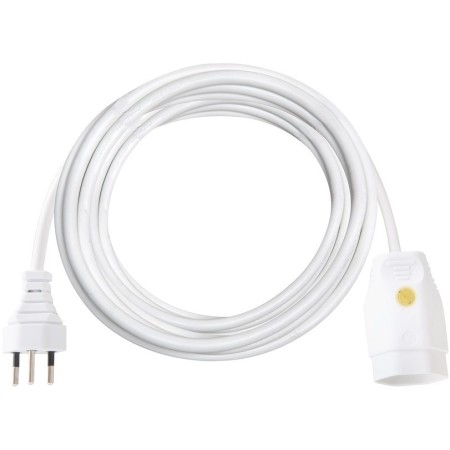 Qualitäts-Kunststoff-Verlängerungskabel mit Funktionsleuchte 10m weiss H05VV-F 3G1,5 *CH*