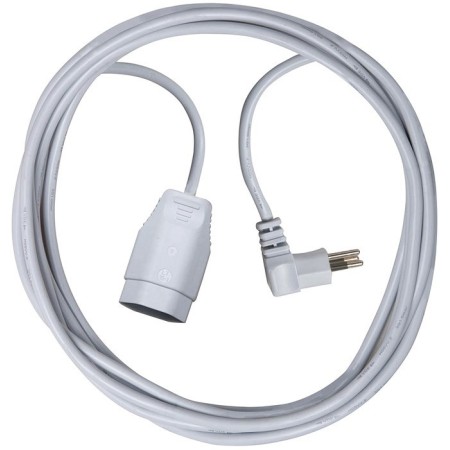 Qualitäts-Kunststoff-Verlängerungskabel mit Winkelstecker (Verlängerungskabel für innen mit 5m Kabel) weiss