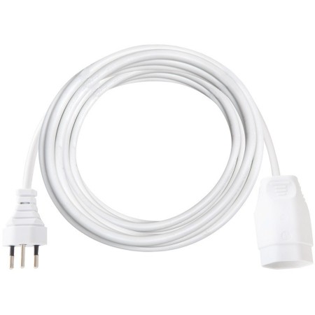 Qualitäts-Kunststoff-Verlängerungskabel 10m weiss H05VV-F 3G1,5 *CH*