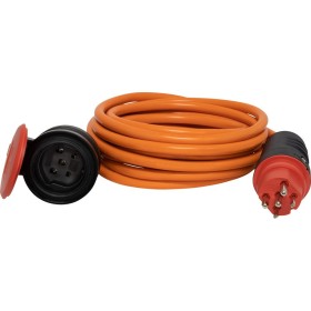 Verlängerungskabel für Ausseneinsatz, CH Stecksystem IP55, T25 Kupplung, T25 Stecker, Kabel 5m AT-N07V3V3-F 5G2.5, orange