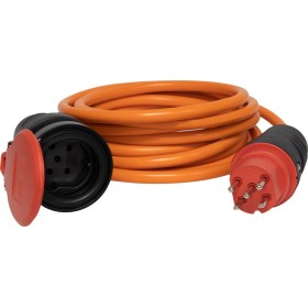 Qualität-Baustellenkabel für Ausseneinsatz, CH Stecksystem IP55, T15 Kupplung, T15 Stecker, Kabel 10m AT-N07V3V3-F 5G1,5, orange