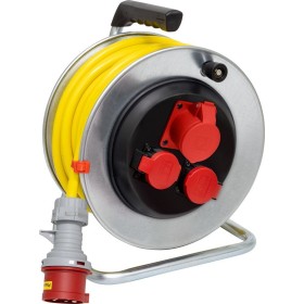 Kabeltrommel BAT SK 290, 2x T25 Steckdosen (IP55), 1x CEE-Steckdose 400V/16A, CEE-Stecker 400V/16A, Kabel 25m gelb