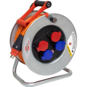Kabeltrommel Garant SK 320, 2x Steckdosen T15, 2x Steckdosen T13, T15 Stecker, Kabel 25m orange, CH Stecksystem IP55