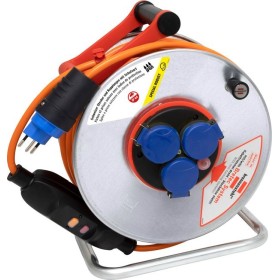 Kabeltrommel Garant SK FI + Bretec 290 für, 3x Steckdosen T13, Stecker T13, Kabel 50m orange, CH Stecksystem IP55