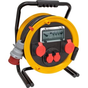 Brobusta CEE Kabeltrommel 380 für Ausseneinsatz, CH Stecksystem IP55, 2x T25 Steckdosen, 2x CEE Steckdose