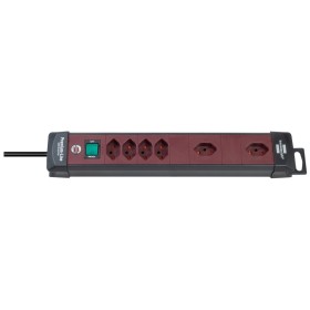 Premium-Line Technik Steckdosenleiste 4+2-fach schwarz/bordeaux 3m H05VV-F 3G1