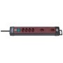 Premium-Line Technik Steckdosenleiste 4+2-fach schwarz/bordeaux 3m H05VV-F 3G1