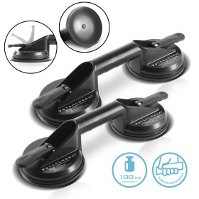 Doppel-Saugheber 2er Set mit je 100 kg Tragkraft für Glas, Fliesen, Bleche und Laminat