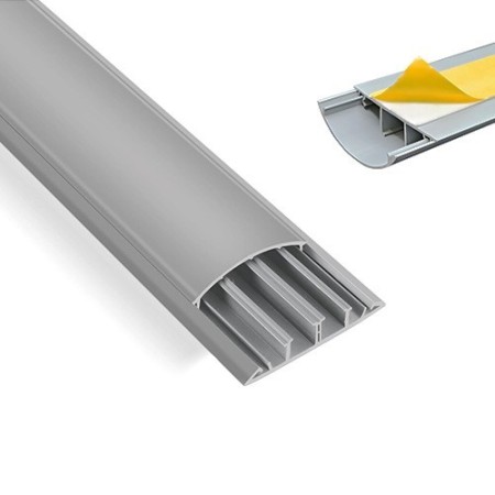 1 Karton PVC Boden-Kabelkanal Selbstklebend halbrund 2m grau WOLFTO...