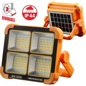 Projecteur solaire LED 200W dimmable, sélectionnable CCT 1466lm  Éc...