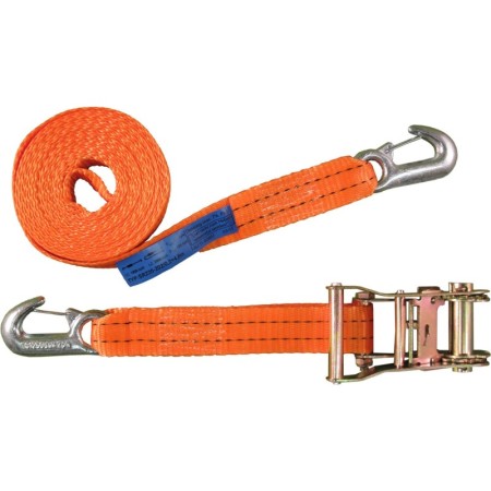 2-teilig Zurrgurt 2000kg / 6m - 35mm Ratsche mit Druckratsche und S...