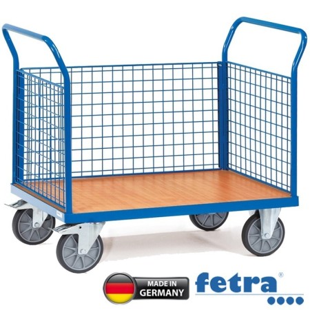 Fetra Dreiwand-Stirnwandwagen mit Stirnwand aus Drahtgitter FETRA W...