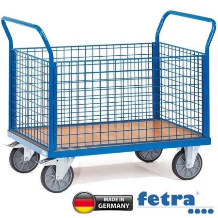 Fetra Vierwand-Stirnwandwagen mit Stirnwand aus Drahtgitter FETRA W...