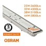 OSRAM LED-Chip Feuchtraum-Wannenleuchte 150cm PIR-Sensor (44W-38W-32W-25W Einstellbar) 5000K