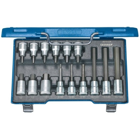 Gedore Innen-Sechskant Steckschlüssel-Bit-Einsatz-Set 15 Teilig 1/2" (12.5 Mm)