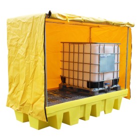 Double IBC Soft Covered Bunded Spill Pallet 1140L Sump