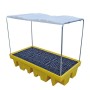 Double IBC Soft Covered Bunded Spill Pallet 1140L Sump