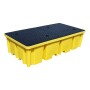 Double IBC Spill Pallet Bund Inc Grid Deck 1150L Sump 4 Way Forklift