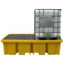Double IBC Spill Pallet Bund Inc Grid Deck 1150L Sump 4 Way Forklift