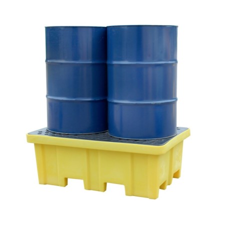 2 Drum Bunded Spill Pallet 230ltr Sump