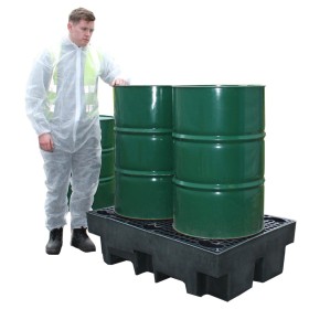 2 Drum Recycled Bunded Spill Pallet 240ltr Sump