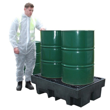 2 Drum Recycled Bunded Spill Pallet 240ltr Sump