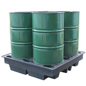 4 Drum Low Profile Recycled Spill Pallet Bund 230ltr Sump