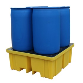 4 Drum Spill Pallet Bund Large 440ltr Sump