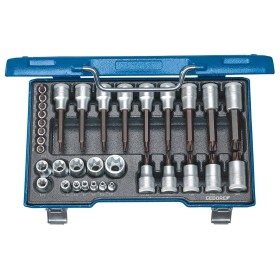 Gedore Innen-Torx,Steckschlüssel-Bit-Einsatz-Set 34 Teilig 1/4" (6.3 Mm), 1/2" (12.5 Mm)