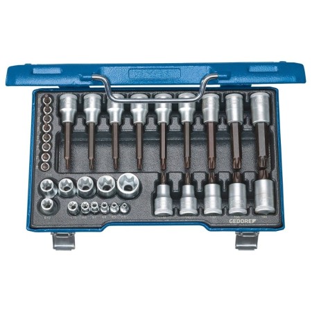 Gedore Innen-Torx,Steckschlüssel-Bit-Einsatz-Set 34 Teilig 1/4" (6.3 Mm), 1/2" (12.5 Mm)