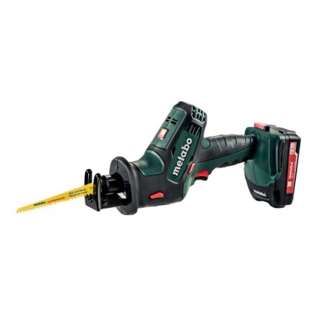 Metabo Akku-Säbelsäge SSE 18 LTX Compact Kunststoffkoffer + 2x18V/2Ah Li-Ion + ASC 30-36 V