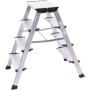 Aluminium Doppel-Klapptritt Klappbar Arbeitshöhe (Max.): 2.65 M Krause Monto Treppo Silber 3.80 Kg