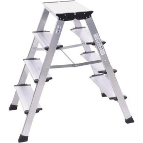 Aluminium Doppel-Klapptritt Klappbar Arbeitshöhe (Max.): 2.65 M Krause Monto Treppo Silber 3.80 Kg