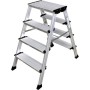 Aluminium Doppel-Klapptritt Klappbar Arbeitshöhe (Max.): 2.85 M Krause Monto Treppo Silber 5.50 Kg