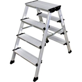 Aluminium Doppel-Klapptritt Klappbar Arbeitshöhe (Max.): 2.85 M Krause Monto Treppo Silber 5.50 Kg