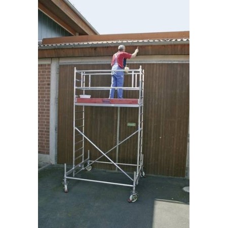 Aluminium Gerüst Fahrbar Arbeitshöhe (Max.): 10.40 M Krause Stabılo Professional Serie 100 Silber 227 Kg