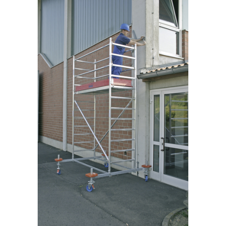 Aluminium Gerüst Fahrbar Arbeitshöhe (Max.): 14.40 M Krause Stabılo Professional Serie 10 Silber 264 Kg