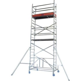 Aluminium Gerüst Klappbar, Fahrbar Arbeitshöhe (Max.): 8.80 M Krause Protec Xs Silber 176 Kg