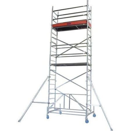Aluminium Gerüst Klappbar, Fahrbar Arbeitshöhe (Max.): 8.80 M Krause Protec Xs Silber 176 Kg