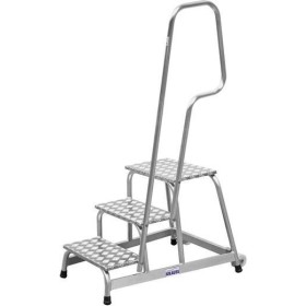 Aluminium Montagetritt Fahrbar Arbeitshöhe (Max.): 2.60 M Krause Stabılo Professional Silber 11 Kg