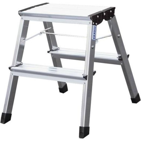Aluminium Montagetritt Klappbar Arbeitshöhe (Max.): 2.45 M Krause Monto Treppy Silber 2 Kg