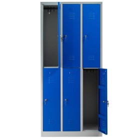 Garderobenschrank Blau/Grau