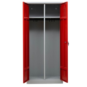 Garderobenschrank Rot/Grau