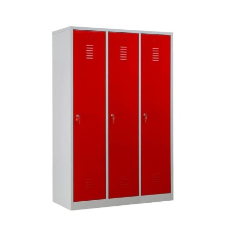 Garderobenschrank Rot/Grau