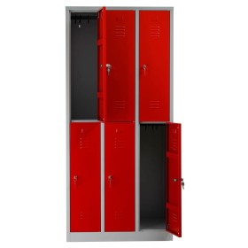 Garderobenschrank Rot/Grau
