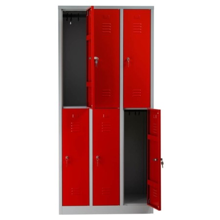 Garderobenschrank Rot/Grau