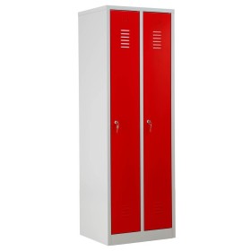 Garderobenschrank Rot/Grau