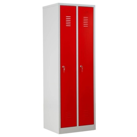 Garderobenschrank Rot/Grau