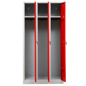 Garderobenschrank Rot/Grau